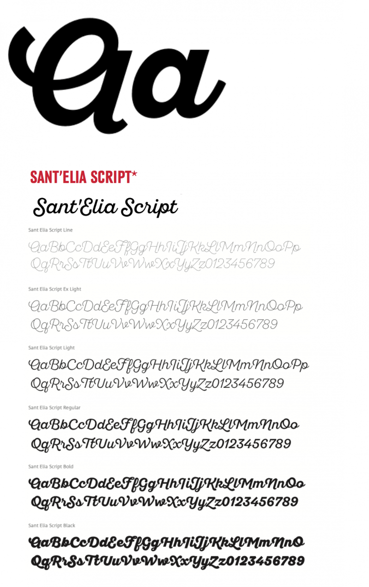 Sant Elia Script font examples