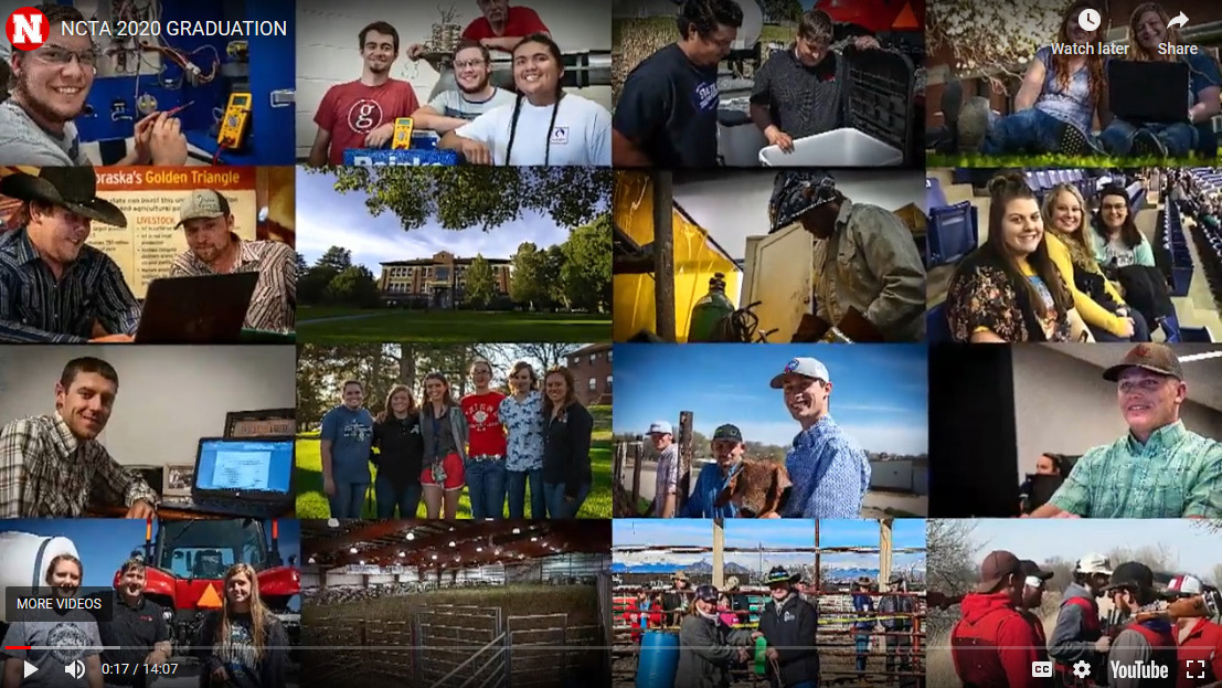 A collection of images from the Nebraska College of Technical Agriculture greeted viewers on May 7 to kick off the digital commencement for NCTA graduates.