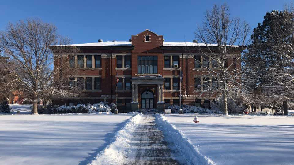 An idyllic winter scene of Ag Hall was captured Friday morning by Jeremy Sievers, associate professor of Agbusiness Management Systems, at the Nebraska College of Technical Agriculture. (Sievers/NCTA)
