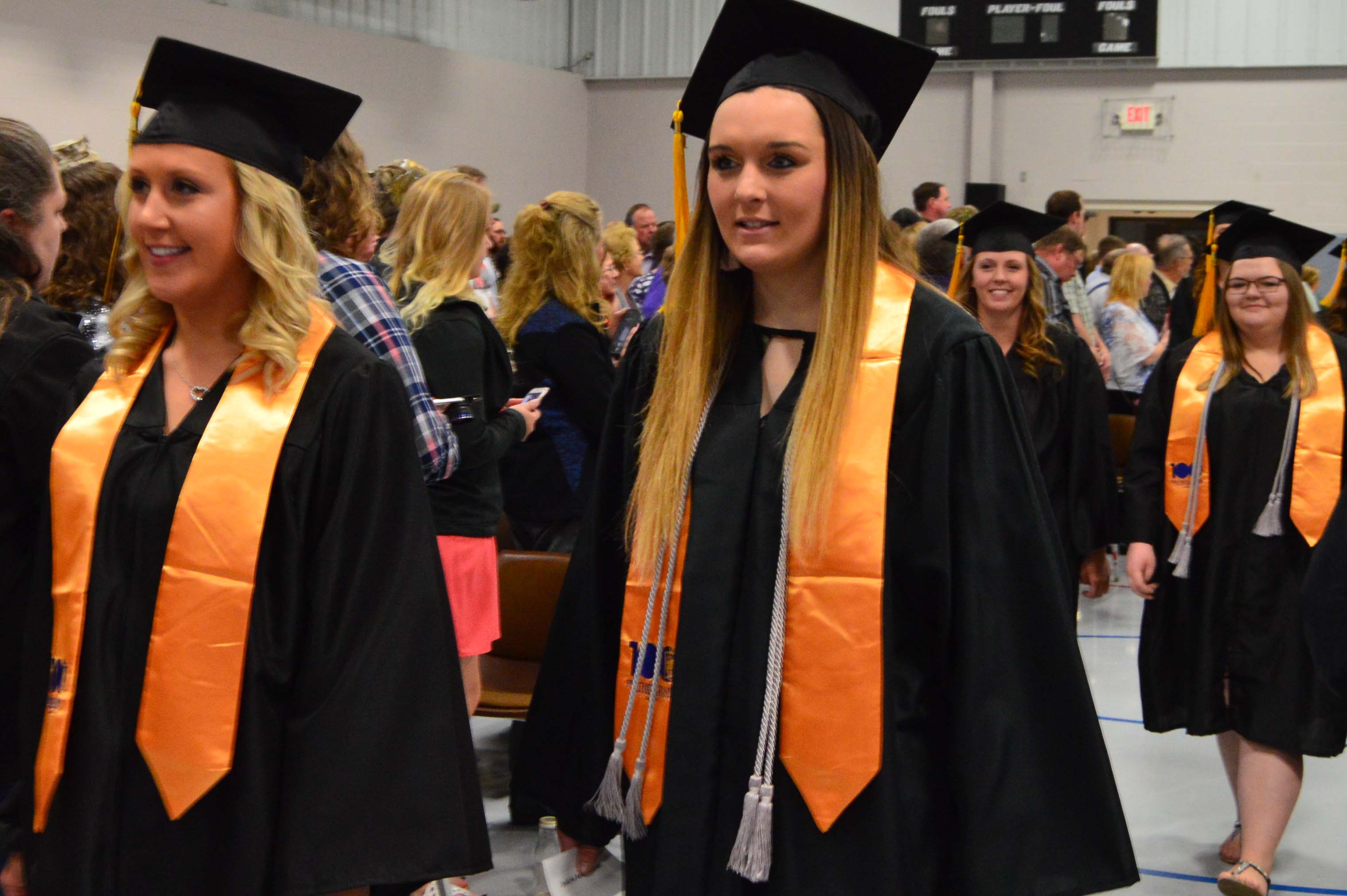 2018 PTK academic honorary graduates arrive for NCTA commencement. The public is invited to the 2019 Graduation on Thursday, May 2 at 1:30 p.m. in Curtis. (Crawford/NCTA News photo)