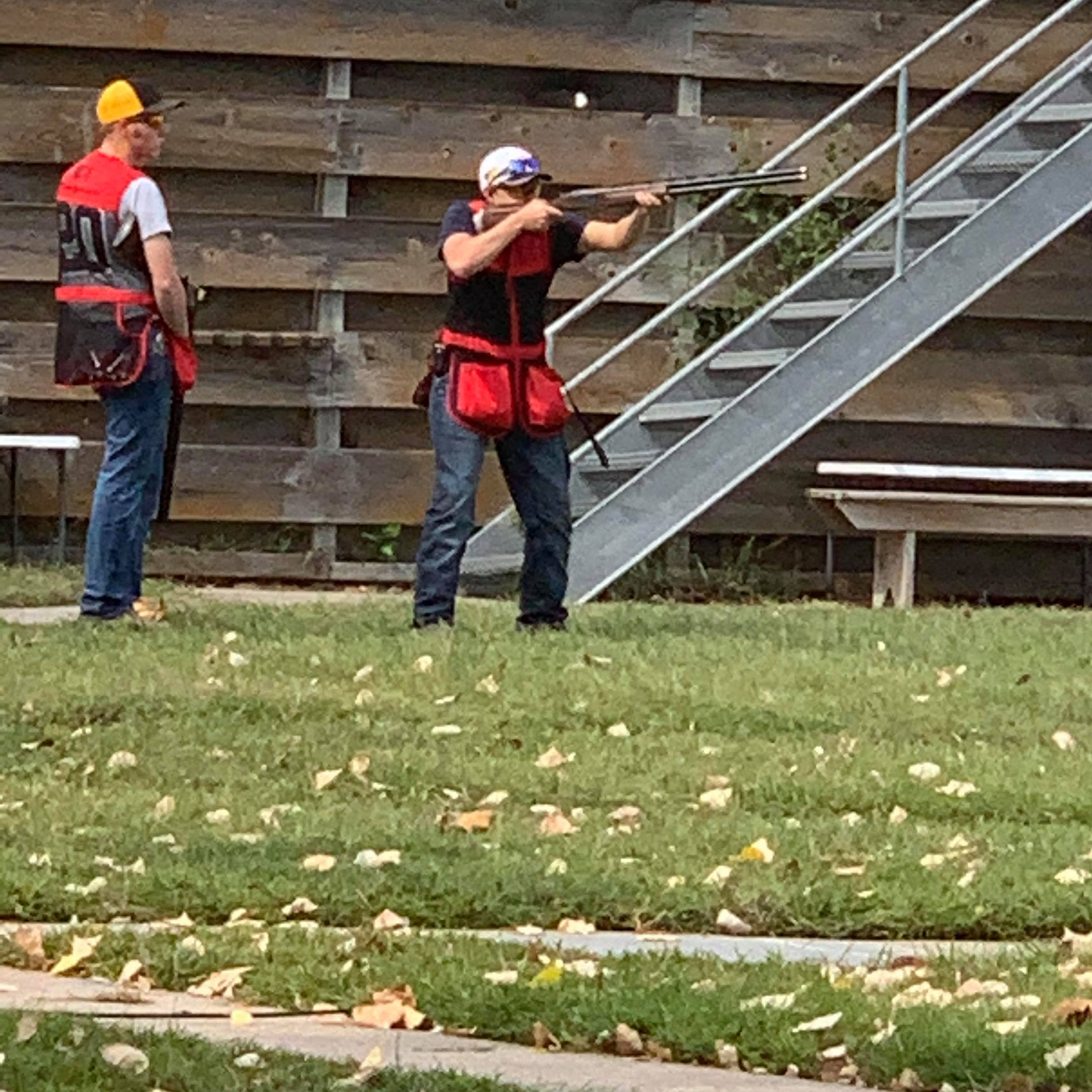 Trey Barnhart, McCook, watches NCTA Aggie teammate Kaden Bryant, Firth, take aim in Lincoln on Sunday. (Photo provided by Kaden Bryant)
