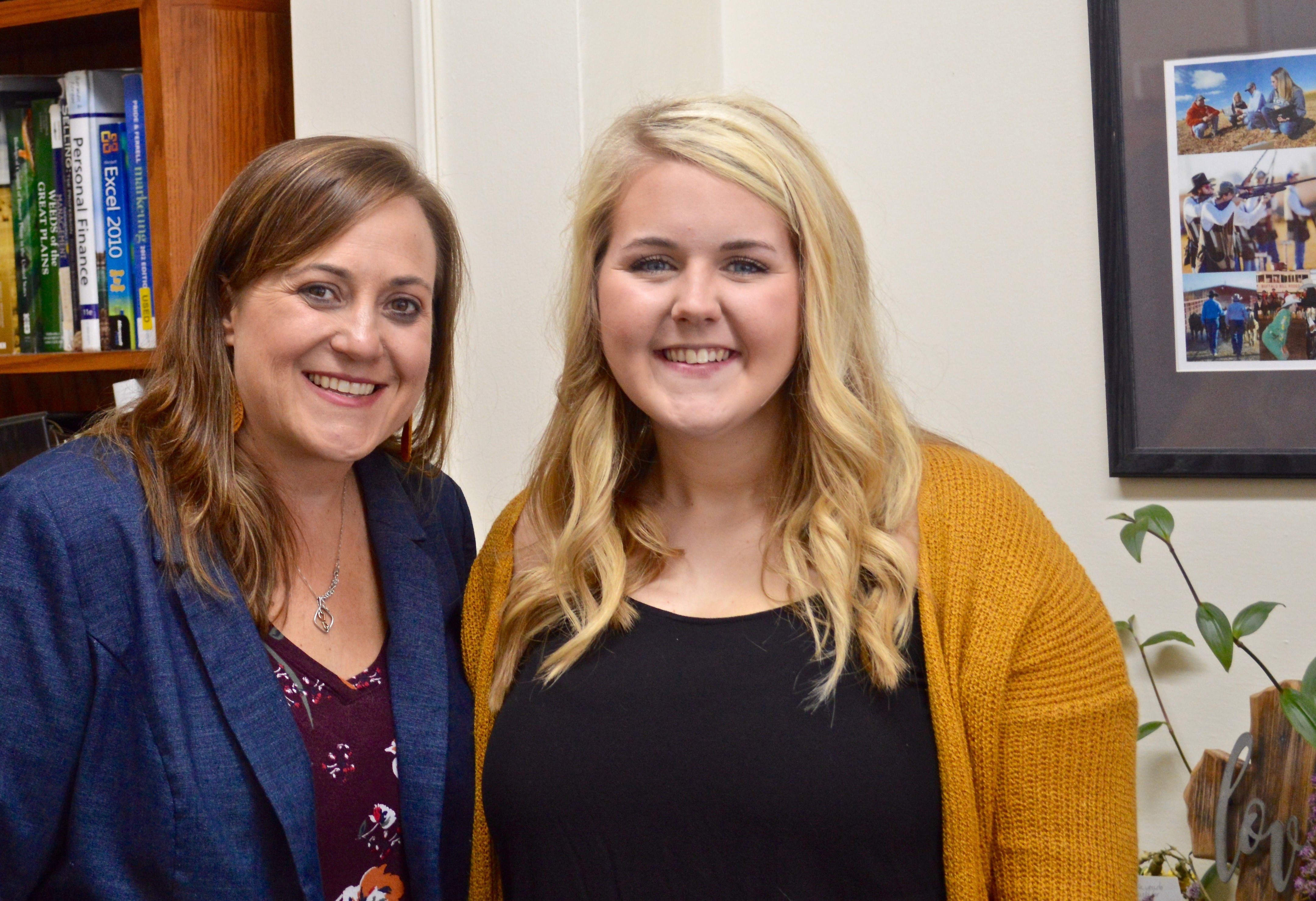 Morgan Wagner (at right) was nominated for Aggie of the Month at the Nebraska College of Technical Agriculture by NCTA Associate Dean Jennifer McConville. (Photo by Sophie Nutter, NCTA student)