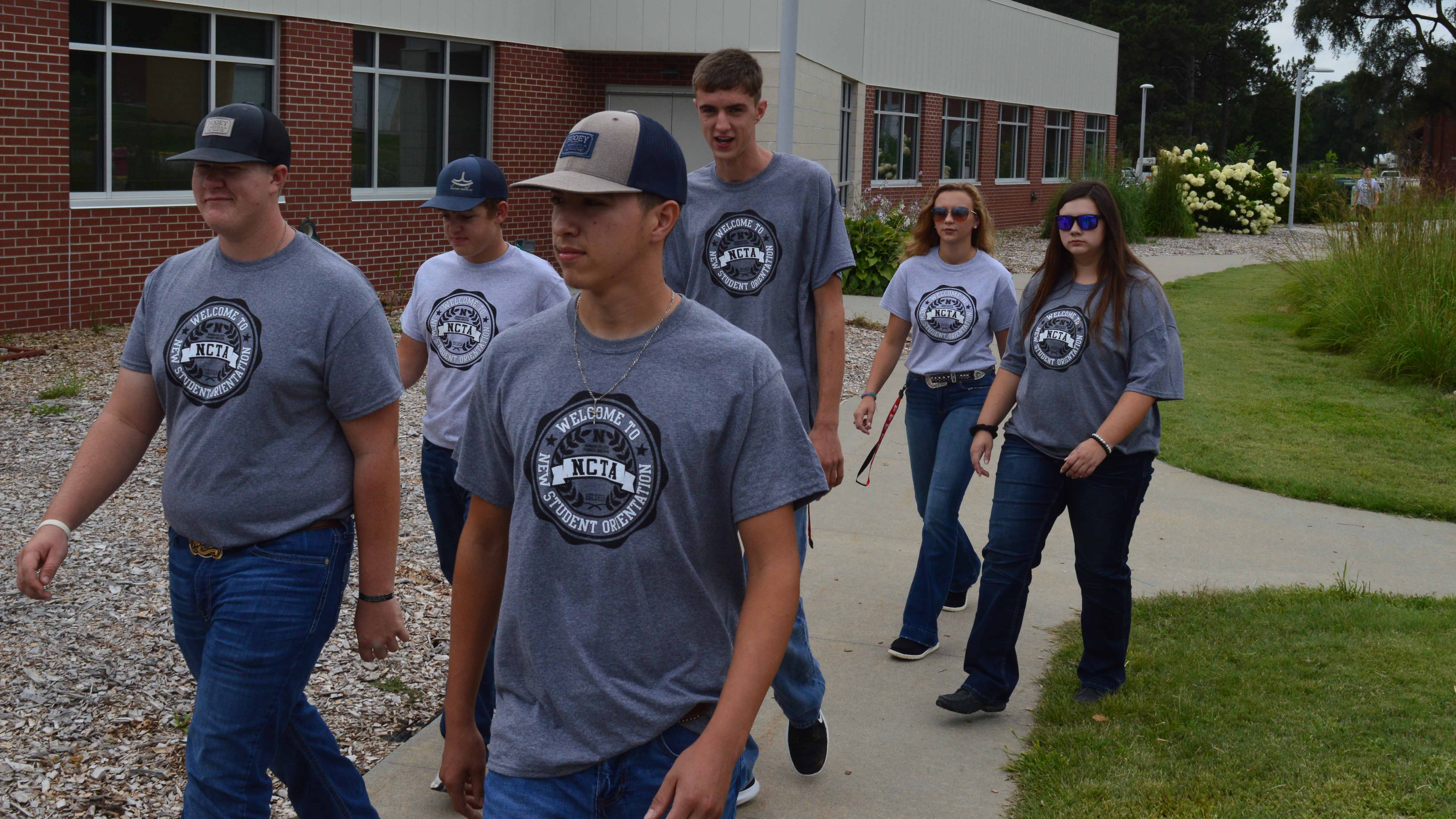 Students at the Nebraska College of Technical Agriculture walk across campus on opening weekend last August. NCTA's academic year ended on May 7 with Honor Students announced this week. (Crawford/NCTA photo)