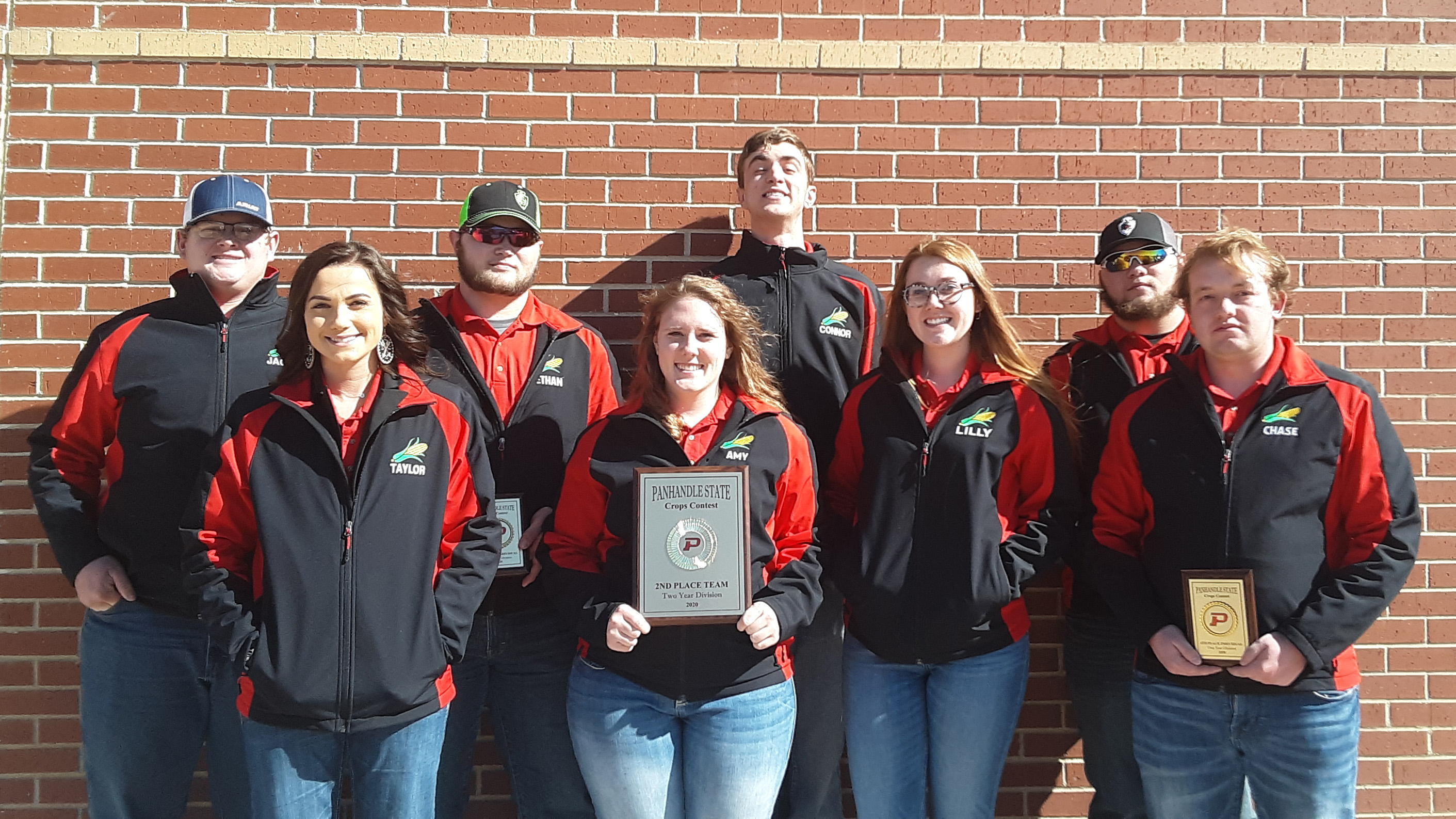 NCTA Crops Judging Team members for the 2020 season are, back row, from left, Jacob Jenkins, Mitchell; Ethan Aschenbrenner, Scottsbluff; Connor Nolan, Lynch; and Tyler Aschenbrenner, Scottsbluff. Front row, Taylor Sayer, Cambridge; Amy Lammers, Axtell; Lilly Calkins, Palmyra; and Chase Callahan, Farnam.  (Ramsdale / NCTA Photo)