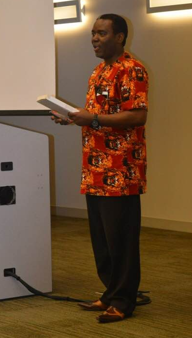 Rev. Oladimeji wore Nigerian attire when he addressed NCTA students from Rwanda in May. (NCTA file photo)