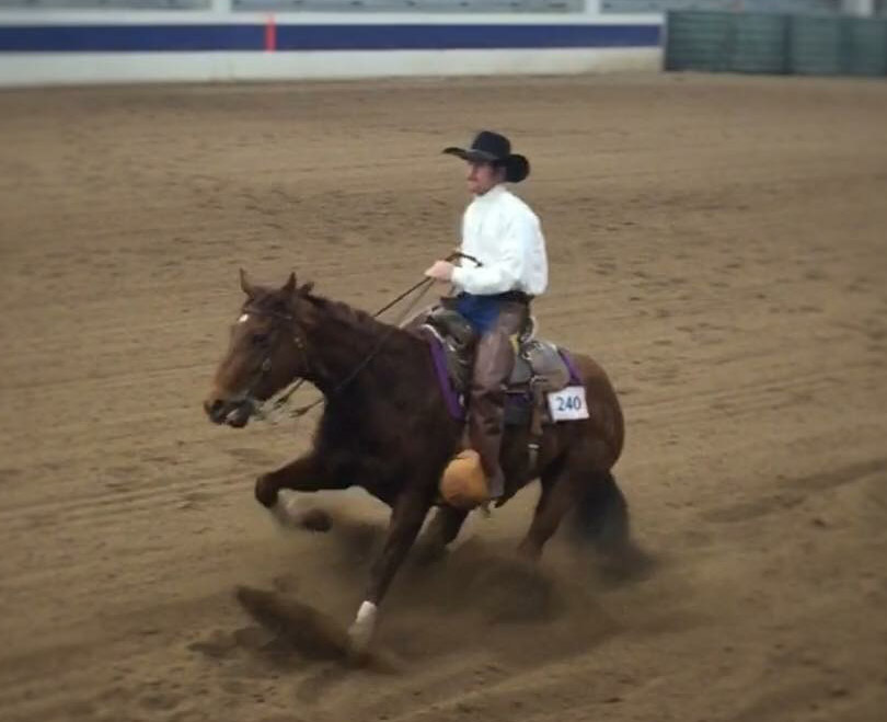 NCTA Ranch Horse Team member Rio McGinley won collegiate reining at a collegiate show in Cheyenne. (Courtesy Photo)