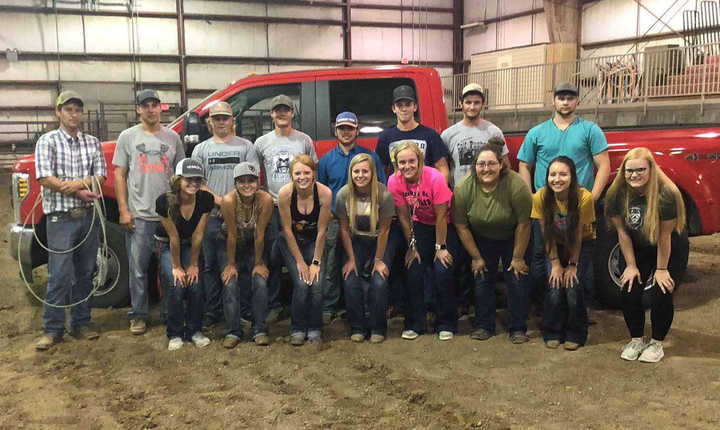 The NCTA Aggie Rodeo club organized for the 2019-2020 season with J.R. Dack (far left with rope) named as the coach. The season opener is at Wisconsin this weekend. (NCTA Photo)