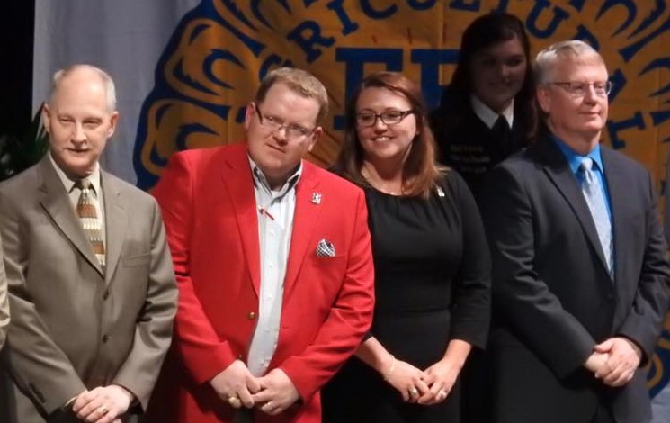 Honorary State FFA Degree recipients include, from left, Darrell Peterson of Ainsworth, Doug and Tina Smith of Curtis, and Michael Teahon of Gothenburg. (Courtesy photo)