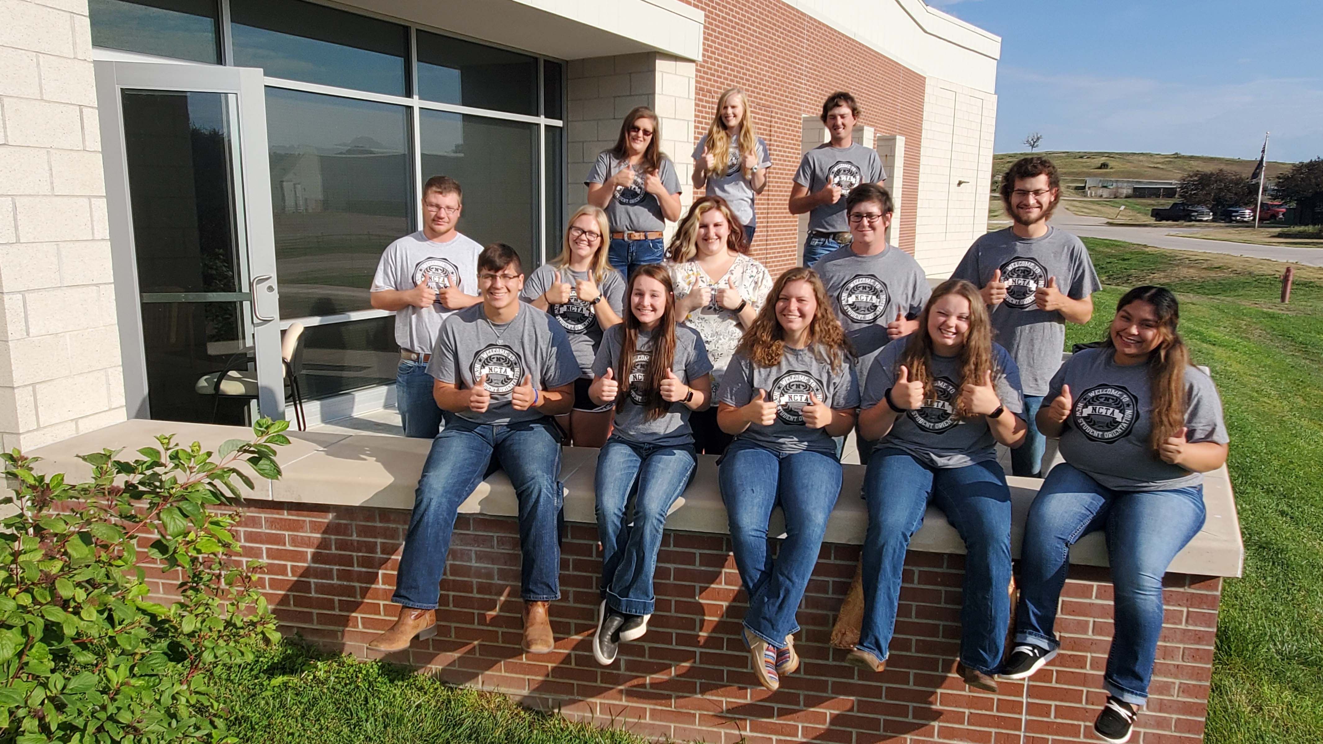 Resident assistants at the Nebraska College of Technical Agriculture are student staff at three residence halls. This group welcomed Aggies last year. In person classes begin August 23 in Curtis. (M. Crawford / NCTA News) 