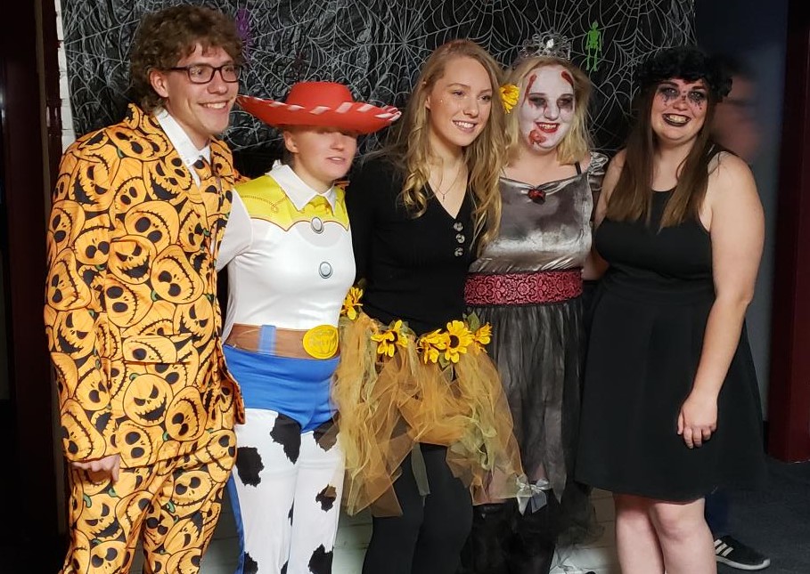 Student Technicians of Veterinary Medicine Association members celebrate at an NCTA Halloween dance in 2019. Costumes are encouraged for Thursday's Fun Run in Curtis. (Photo by STVMA Club)