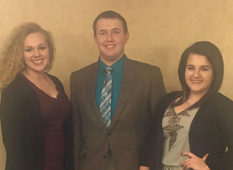 Nebraska College of Technical Agriculture livestock judging team members, from left, are Eleanor Aufdenkamp, North Platte; Braden Wilke, Columbus; and Emilye Vales, DeWitt. Vales placed 11th and Aufdenkamp tied for 12th in the National Western Livestock Show and Collegiate Judging contest. (Hinrichs/NCTA Courtesy Photo)