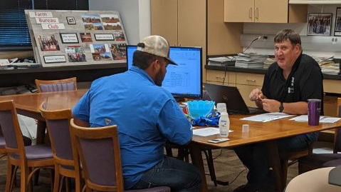 Student working on computer