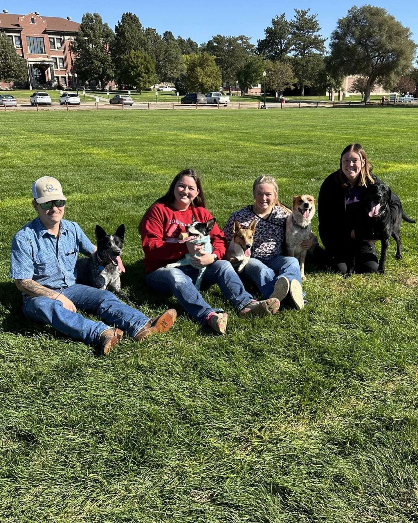 Students with their stockdogs