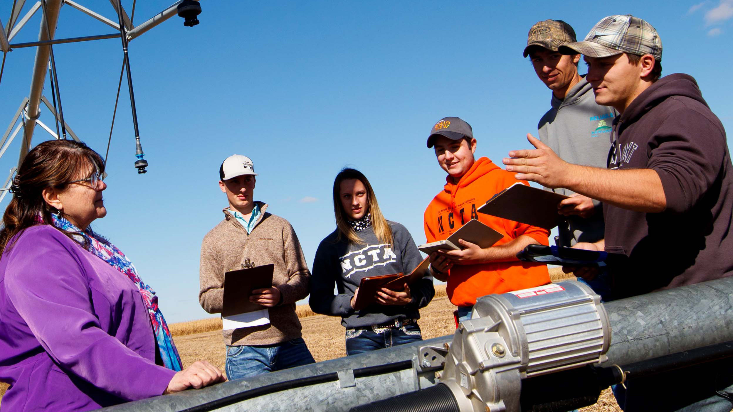 Ag Business class in the field.