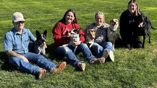 Students with their stockdogs