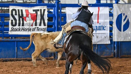 NCTA student competing at a ranch horse team event. 