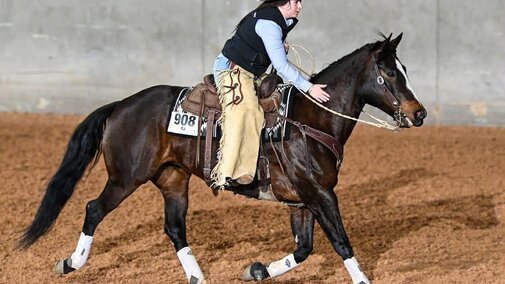 NCTA student competing at a ranch horse team event. 