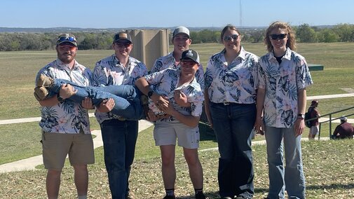 Picture of 2026 Shotgun team being funny.