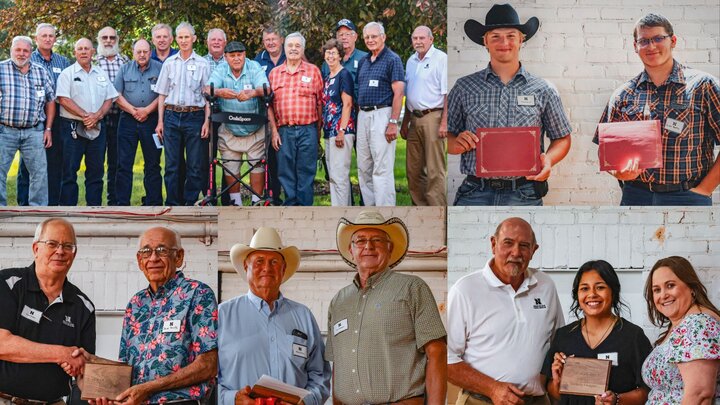 Scenes from the day (Top L-R) UNSTA Class of '75, scholarship recipients Mason Semler and Tristan Martin, (lower L-R) Legacy Award to Dave Smith, Alumni Achievement Award to Blaine Wilson, and Leave Your Mark award to Nathaly Dragoo.