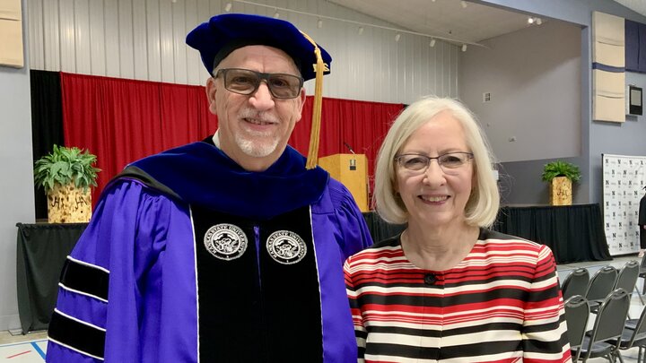 Dr. Larry and Fay Gossen attending NCTA commencement in May 2025.