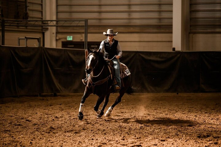 NCTA student competing at a ranch horse team event. 