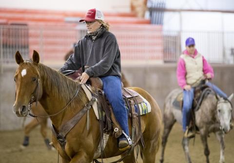 Horseback students will compete in races and games on Oct. 18 at the NCTA Collegiate Cattlemen public benefit for Breast Cancer Awareness Month in October. (NCTA file photo)
