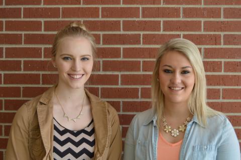 Aggies of the Month for March, 2016, at the Nebraska College of Technical Agriculture In Curtis are (left to right) Madisson Fincher, Hastings and Jayde Hessler, Gibbon. Fincher studies veterinary technology and Hessler’s major is animal science.