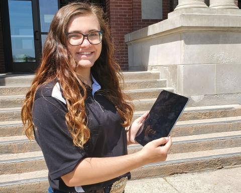 Anna Whyman, a native of Palmyra and animal science graduate, is giving virtual tours of the Nebraska College of Technical Agriculture campus plus conversations with NCTA faculty and staff. (McConville / NCTA photo)