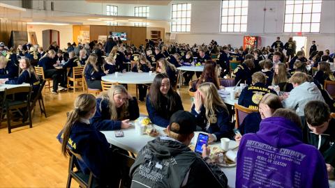 Nebraska FFA District 11 students gather in the NCTA student union for lunch during their recent Career Development Event. 