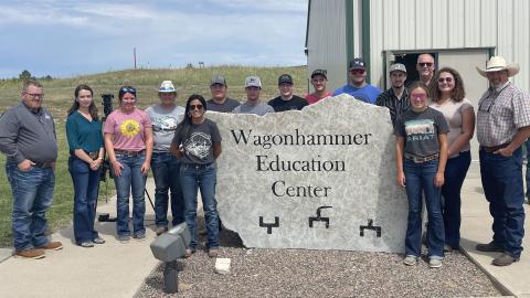 Range management and animal science students and three faculty joined NCTA Dean Larry Gossen in participating in the University of Nebraska Gudmundsen Sandhills Laboratory Open House on August 24. Individuals are identified in the news article.  (Rulon Taylor / NCTA photo) 