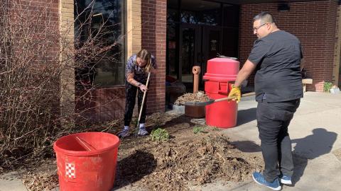 Spring spruce up around the Veterinary Technology complex at the Nebraska College of Technical Agriculture. (Horticulture Club / Callie Landauer photo)