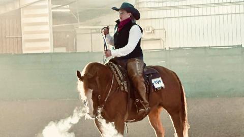 NCTA Associate Professor Joanna Hergenreder teaches and coaches on horseback and in the classroom.