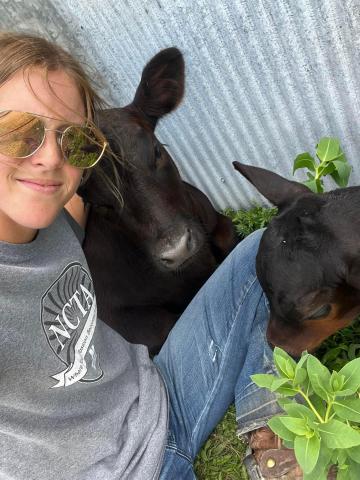 Taylor Wilson, an animal science major from Hastings, hangs out with some calves. She has thrived at NCTA with involvement on the Livestock Judging and Rodeo Teams. Watch for a video all about Taylor on our social media this week. 