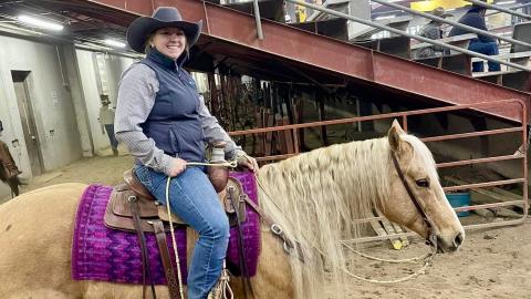 Alexes Kreikemeier of Omaha is thriving at NCTA on the Ranch Horse Team and the Women-in-Ag Club. She will use her Equine Industry Management degree in her future career in the livestock industry and working with horses.