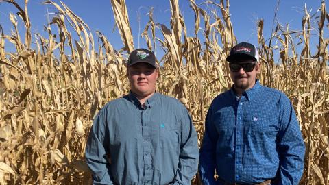 Konnor Thompson of Lawrence (left) and Trevor Schneider of Cozad are students at the Nebraska College of Technical Agriculture in Curtis. The pair and Ellie Jarecke of McCook received scholarships from the NCTA Aggie Alumni Association since a parent is an NCTA alumnus. (Photo by Rulon Taylor / NCTA)