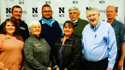Directors of the Nebraska Association of County Extension Boards recently visited NCTA for a campus tour and business meeting, and meal with Dean Larry Gossen. (Photo by Hilary Maricle / NACEB)