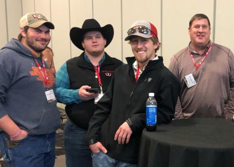 The Nebraska College of Technical Agriculture was represented at the 2022 Young Farmer and Rancher Conference by (from left) Ahren Marburger, James Lee, Kamren Sitzman and Agronomy Professor Brad Ramsdale. (Nebraska Farm Bureau courtesy photo)