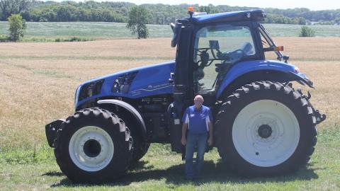 Dan Stehlik attended an agricultural mechanics institute in Minnesota in August studying Technical Application in Agriculture. This tractor is equipped with autosteer capability. (Courtesy photo)